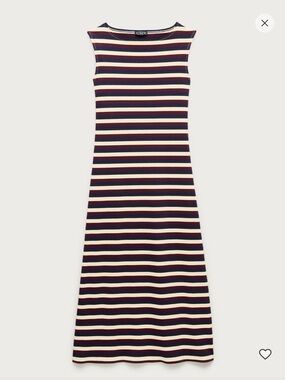 J.Crew Knit Boatneck Striped Midi Dress